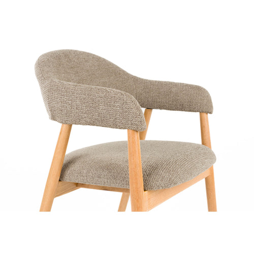 Housecraft Living Indy Eetkamerstoelen Armleuning Donkerbruin/ Beige - Set van 2
