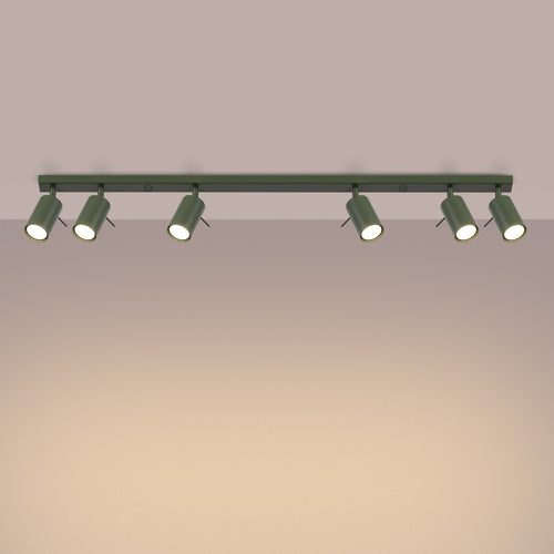 Sollux Lighting Plafondlamp RING 6L olijfgroen - 117x6x17cm