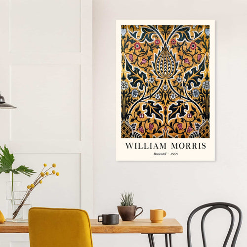 Artfulprints Poster met Lijst William Morris - Brocatel 1888   - 70x100 cm - Goud
