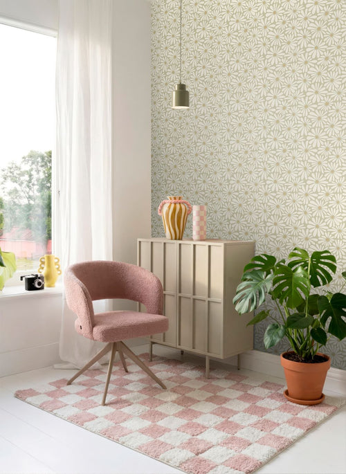 ESTAhome behang madeliefjes vergrijsd groen - 50 x 900 cm - 132005