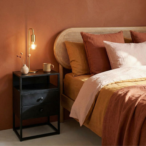 Giga Meubel Nachtkast Joëll - Zwart Metaal - 40x40x60cm - vtwonen shop