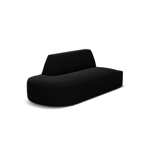 Cosmopolitan Design - Linker modulaire bank Siena 2-zits, flueel zwart - 93x181x69cm