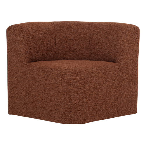 WOOOD eetbank hoek met rugleuning Mojo Base - Bouclé - Roestbruin - 83x80x80