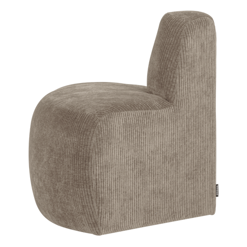 WOOOD eetbank hoek rond rugleuning Mojo Base - Rib - Donkerzand - 83x76x76