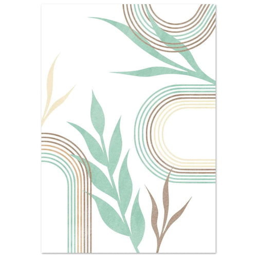 Artfulprints Poster met Lijst Boho – Mint leaves   - 50x70 cm - Groen