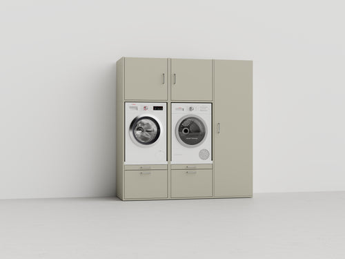 Wastoren® wasmachinekast - Kastenwand 1.1-SA - salie - 194 x 207 x 65 cm