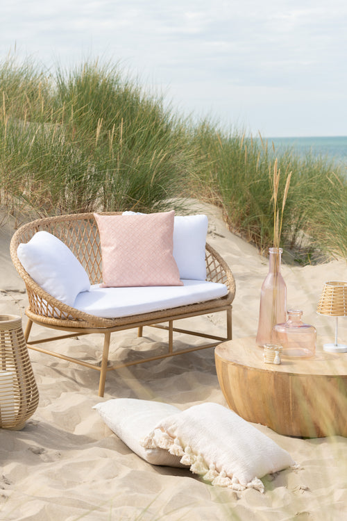 J-Line vaas Bruni - glas - lichtroze - medium - 45 cm hoog - vtwonen shop