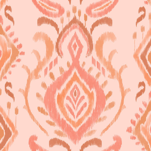 ESTAhome behang ornamenten roze en oranje - 50 x 900 cm - 131695