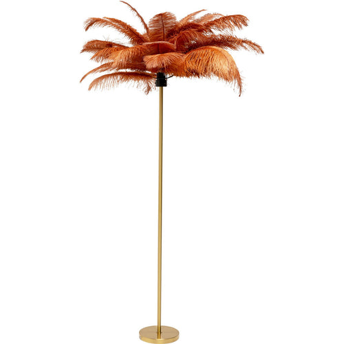 Kare Design Vloerlamp veren 165cm bruin