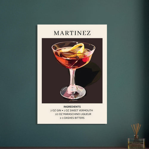 Artfulprints  Martinez cocktail - Ingrediënten   poster 70x100 cm - vtwonen shop