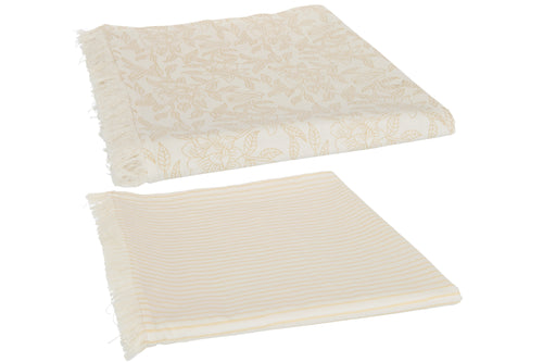 J-Line tafelkleed Indi - textiel - beige - 2 stuks - vtwonen shop