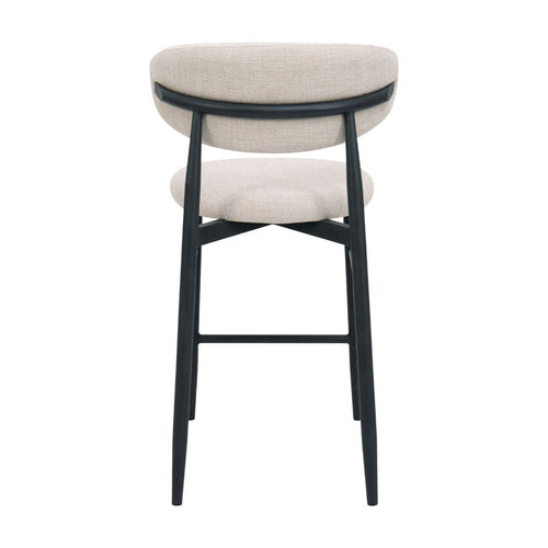 Giga Meubel Barstoel Alexia - Beige/Zwart - Zithoogte 65cm - Set van 2 - vtwonen shop