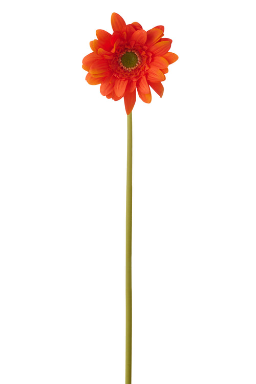 J-Line gerbera Echt Gevoel - kunststof - oranje - 6 stuks