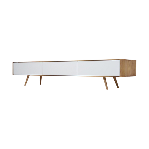 Gazzda Ena lowboard houten tv meubel naturel - 225 x 42 cm - vtwonen shop