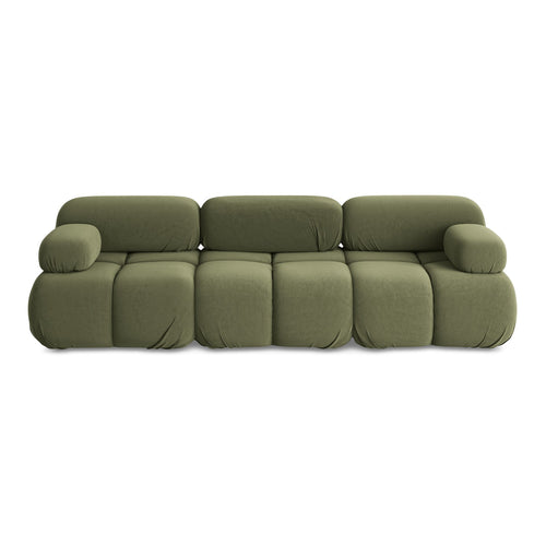 LaMiaSofa 3-zits bank Sanremo - velours - olijf - 285x96x70