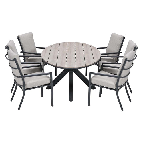 Garden Impressions Tuinset Senja 7-delig sandstone - Tulli tuintafel 220x115xH75 cm