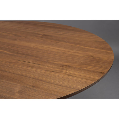 Dutchbone Barlet Eettafel Rond 120 cm Hout Walnoot - Bruin - vtwonen shop