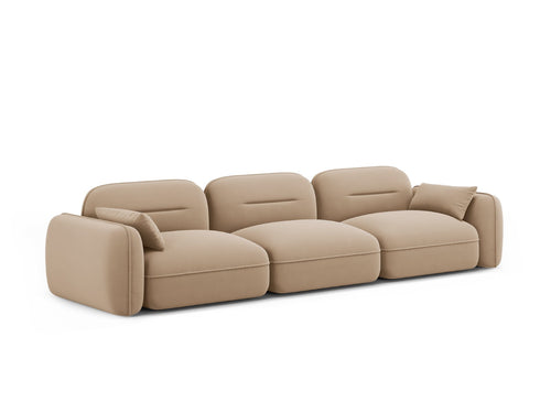 Cosmopolitan Design Modulaire bank Sydney 4-zits, flueel, zand - 90x320x70cm