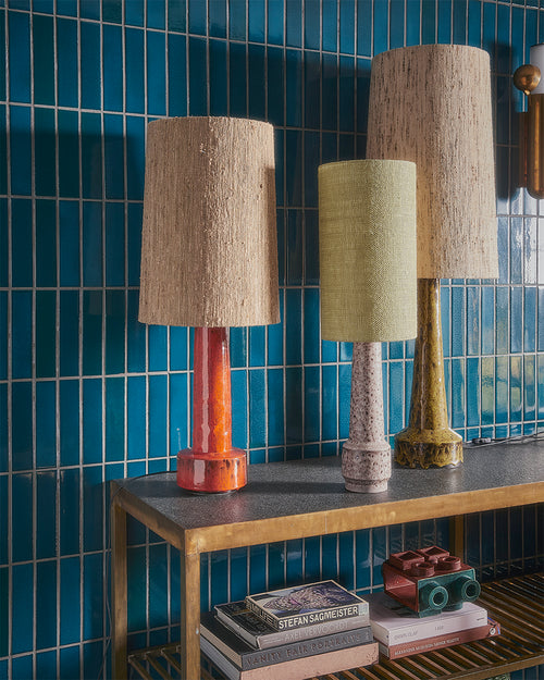 HKLIVING lampenkap – zijde – bruin