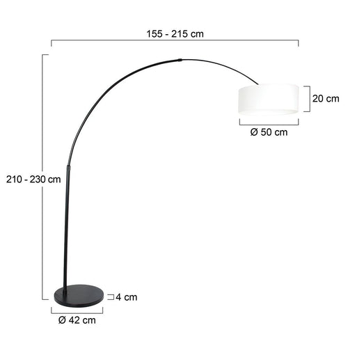 Steinhauer vloerlamp Sparkled - 1 lichts - 190x 230 cm - zwart wit - vtwonen shop