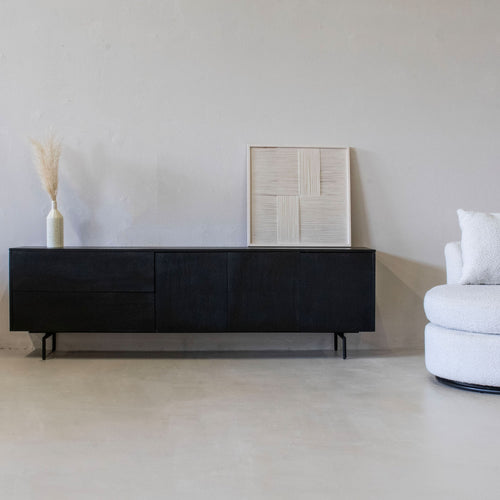 Giga Meubel Dressoir Cas - Mangohout/Metaal - Zwart - 200cm - vtwonen shop