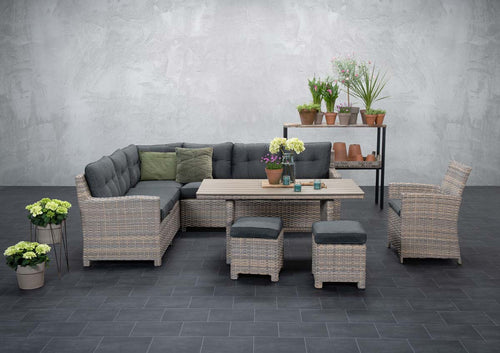 Seagull lounge-diningset - 5-delig - links-vintage willow-reflex black