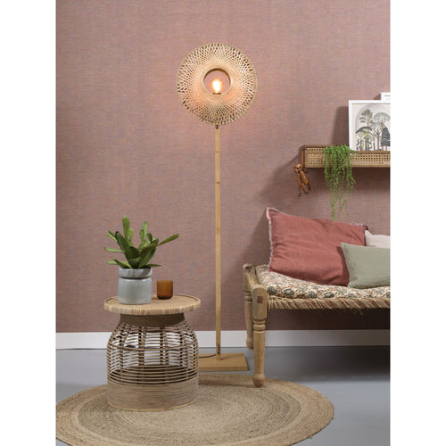 GOOD&MOJO vloerlamp Kalimantan - bruin - Ø44cm