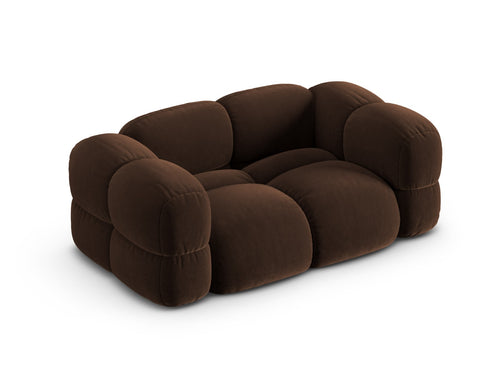 Cosmopolitan Design Bank Loretto 2-zits, flueel chocolade - 100x180x68cm