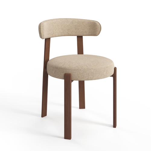 Sia Home - Eetkamerstoel JUNA - Chenille fluweel - Mol - 51.0 CENTIMETERScm