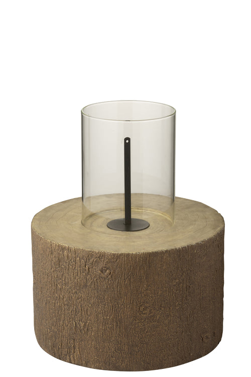 J-Line vuurschaal Trunk Rond - magnesium - bruin - large