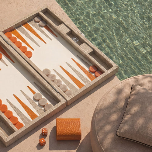 Premium Interiors - Backgammon - Gemiddeld BACKGAMMON - leer zandbeige 38cm