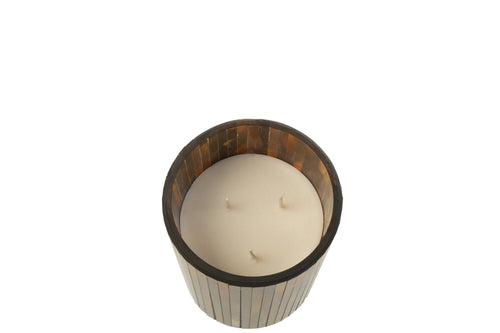 J-Line geurkaars Noa - Zesty Sunburst - glas - oker - medium - 55U