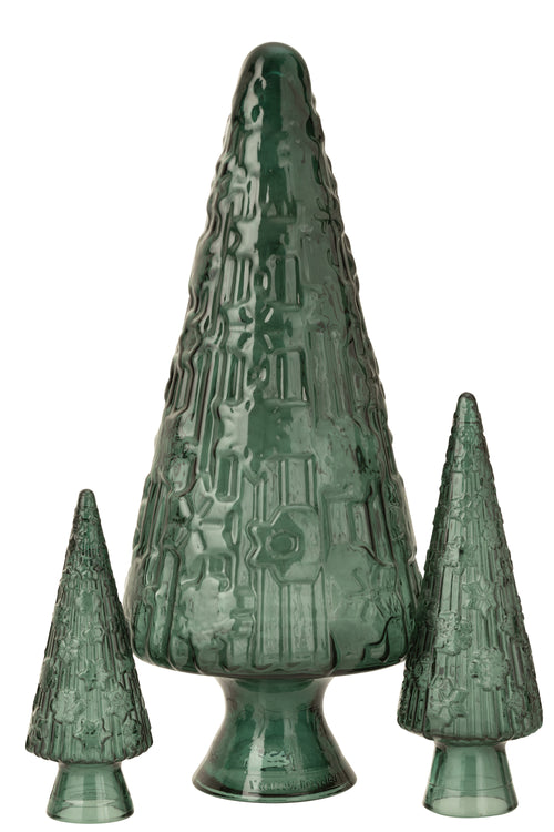 J-Line decoratie Kerstboom Kegel - glas - groen - large - vtwonen shop