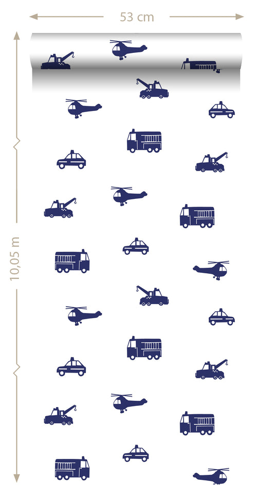 ESTAhome behang auto's blauw - 53 cm x 10.05 m - 137321