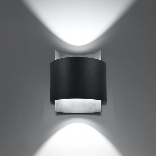 Sollux Lighting Wandlamp IMPACT zwart - 22x11x23cm