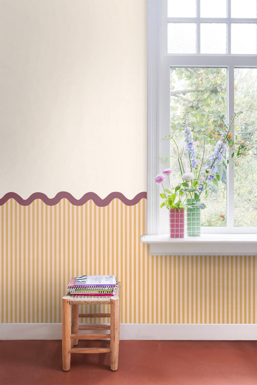 ESTAhome fotobehang lambrisering geel - 2.5 x 2.79 m - 159526 - vtwonen shop