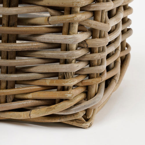 Mica Decorations Marcia Plantenmand voor Buiten - Set van 3 - L40 x B23 x H20 cm - Rotan - Grijs