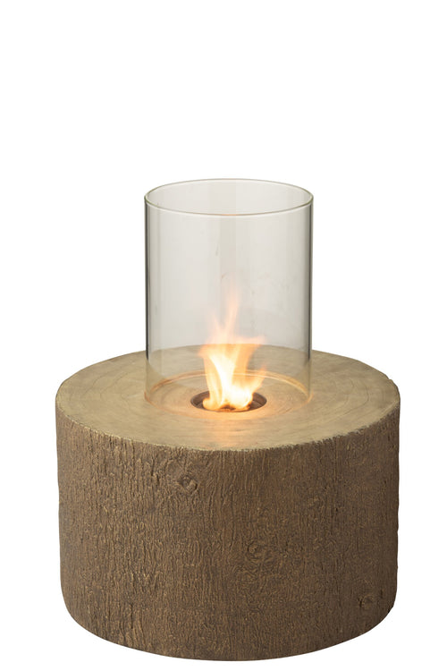 J-Line vuurschaal Trunk Rond - magnesium - bruin - large