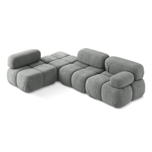 LaMiaSofa hoekbank links Sanremo - chenille stof - grijs - 285x190x70