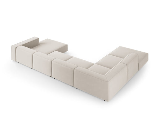Cosmopolitan Design Panoramische hoekbank links Arendal 7-zits, flueel, ecru - 262x364x70cm