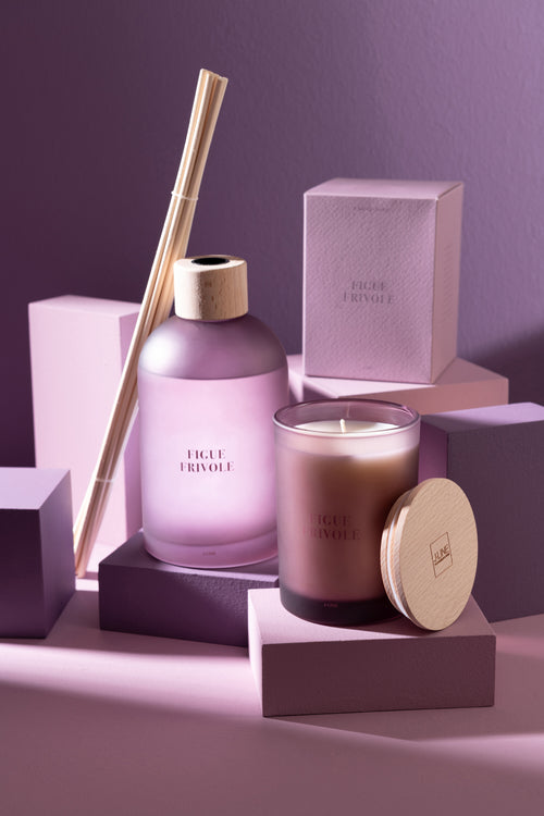 J-Line geurolie + stokjes Accords Essentiels - Figue Frivole - paars - 550 ml - vtwonen shop