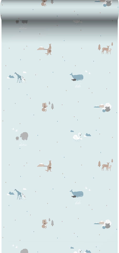 Sanders & Sanders behang dieren lichtblauw - 53 cm x 10 m - 640294 - vtwonen shop