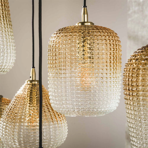 Giga Meubel Hanglamp Dot Pattern - Amber - 9-Lichts - 120x40x150cm