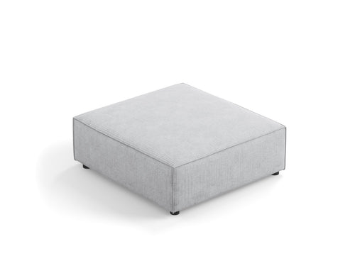 Cosmopolitan Design Poef Arendal chenille met ribbeleffect, lichtgrijs - 80x102x40cm