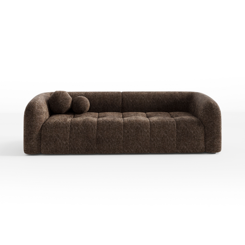 Sia Home - Bank HAUSSMANN - getextureerd fluweel espresso-bruin 226cm