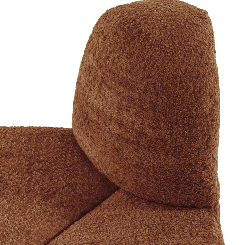 WOOOD eetbank hoek rond rugleuning Mojo - Wollig - Roestbruin - 83x100x74