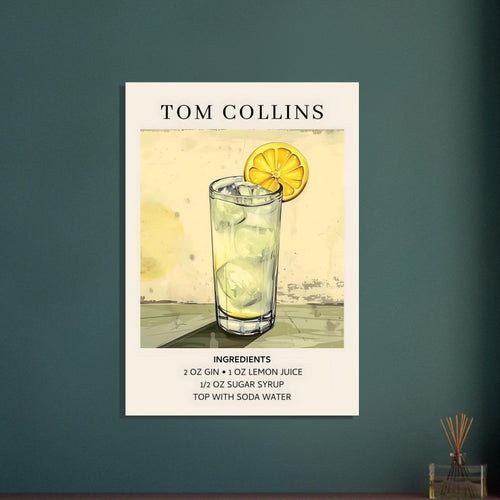 Artfulprints  Tom Collins cocktail - Ingrediënten   poster A4 21x29.7 cm - vtwonen shop