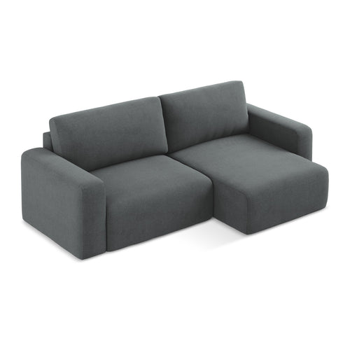 LaMiaSofa hoekbank rechts Ostia - textuurstof - grijs - 244x149x79