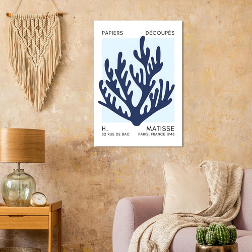 Artfulprints  Matisse – Coral harmony navy blue I   poster 50x70 cm