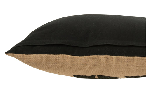 J-Line kussen Olifant - textiel - naturel/zwart - small